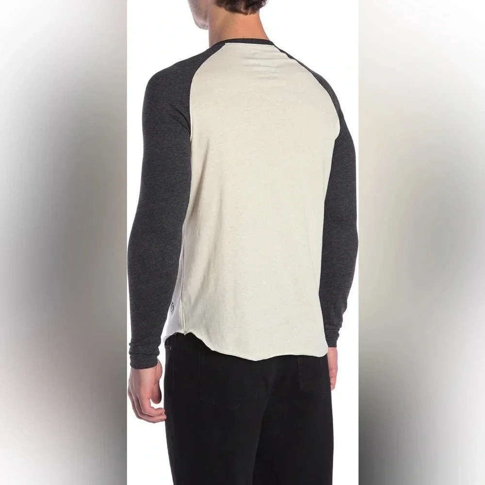 Mr. Swim Triblend Raglan Tee, Cream/Black, Large, NWT